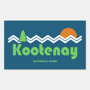 Kootenay National Park Retro Rechthoekige Sticker