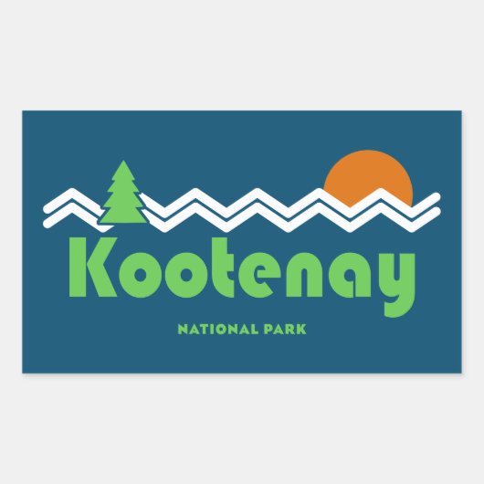Kootenay National Park Retro Rechthoekige Sticker (Voorkant)