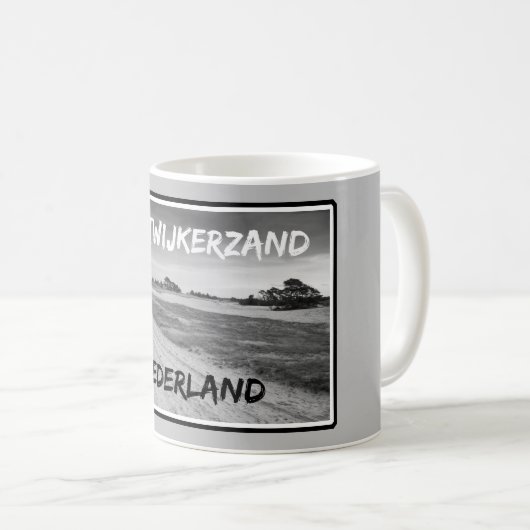 Kootwijkerzand, Nederland, zwart-wit Koffiemok (Voorkant rechts)