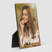 Kop Afstudeerfoto Wit Script Overlay Fotoplaat (Zijkant)