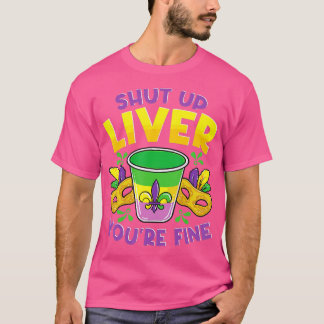 Kop dicht als je goed bent, grappige Mardi Gras Pa T-shirt