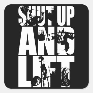 Kop dicht en lift - Motivatie met gym Workout Vierkante Sticker