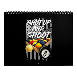 Kop dicht en schep Billiard 8 Ball Pool Player Kalender