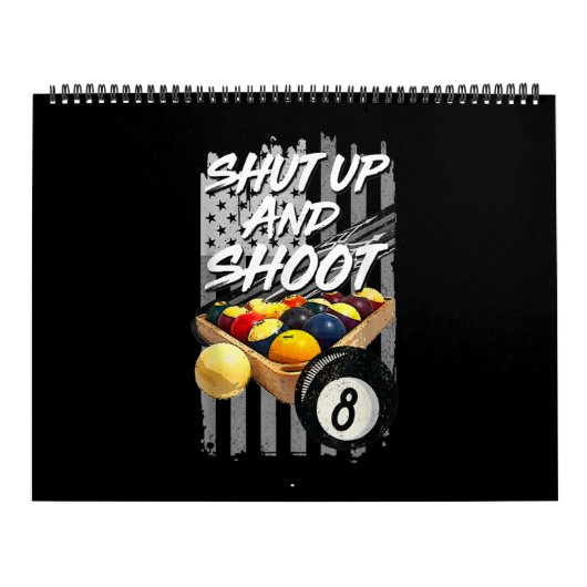 Kop dicht en schep Billiard 8 Ball Pool Player Kalender (Hoes)