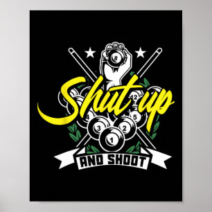 Kop dicht en schiet grappig zwembad biljart snooke poster