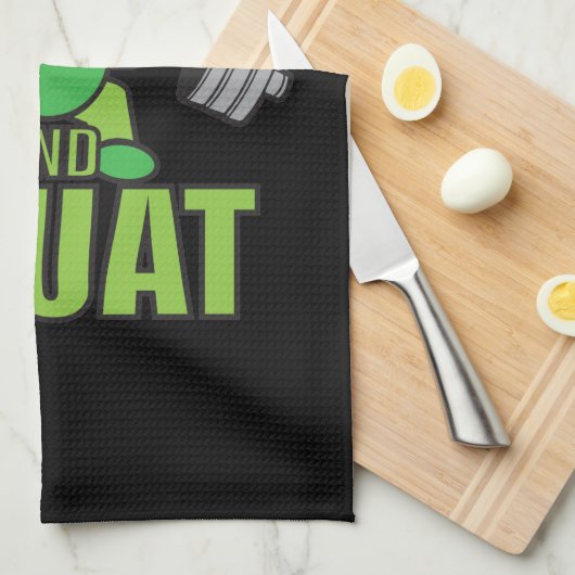 Kop dicht en squat Kawaii Anime Powerlifter Cartoo Theedoek (Quarter Fold)