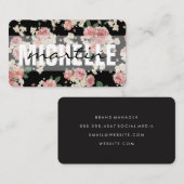 Kop- en Cursieve Tekst Bloempatroon Visitekaartje (Voorkant / Achterkant)