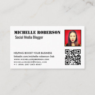 kop en qr code schoon wit visitekaartje