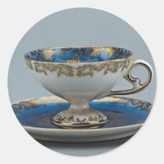 Kop en schotel met kleurrijke design ronde sticker