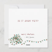 Kop; grappig getangled Kat in kerstlampjes Gold Feestdagenkaart (Achterkant)