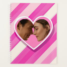 Kop Hart op Blush Strepen Planner