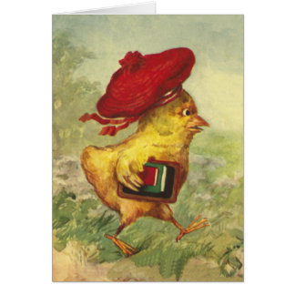 Kop in een rode Beret gaat terug naar school