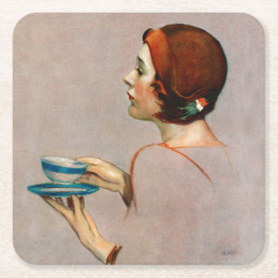 Kop Java Vierkante Kartonnen Onderzetter