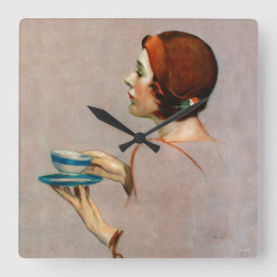 Kop Java Vierkante Klok