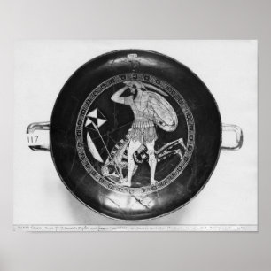 Kop met rode cijfers poster