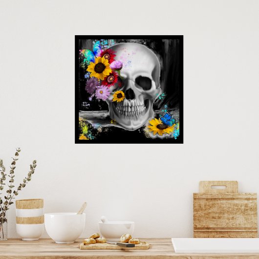 Kop met verfsplatten poster (Keuken)