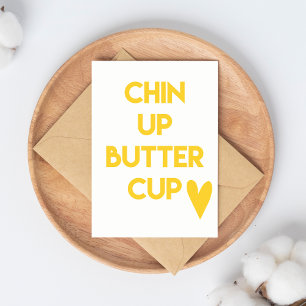 Kop omhoog buttercup Motivatie franje Briefkaart