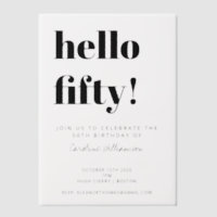 Kop Typografie Witte Moderne 50ste Verjaardagsfees