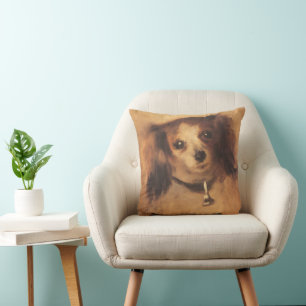 Kop van een hond van Pierre Renoir, Vintage Fine A Kussen