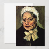 Kop van een oude vrouw met witte kap door Vincent  (Voorkant / Achterkant)