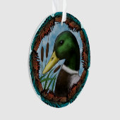 Kop van een wilde eend ornament (voorkant)