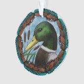 Kop van een wilde eend ornament (voorkant)
