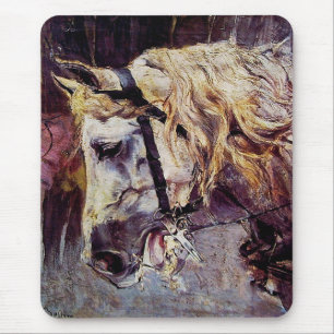 Kop van een Witte Paard (door Giovanni Boldini) Muismat