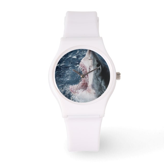 Kop van Grote Witte Haai Horloge (Voorkant)