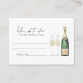 Kopen de champagne - Uitdagingen voor een date avo Informatiekaartje (Voorkant)