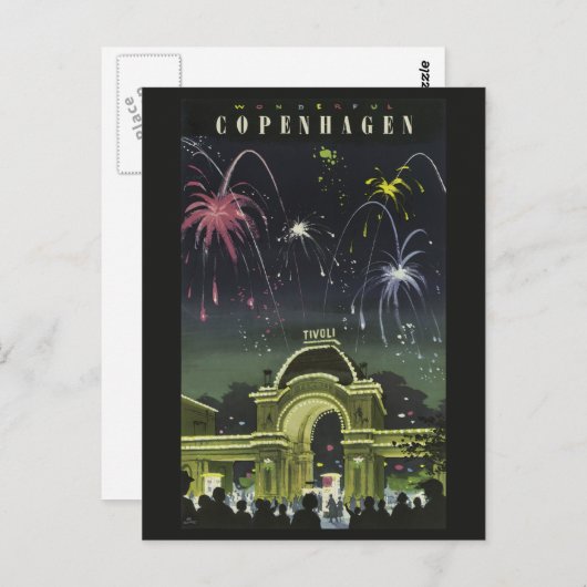 Kopenhagen briefkaart voor reizen (Voorkant / Achterkant)