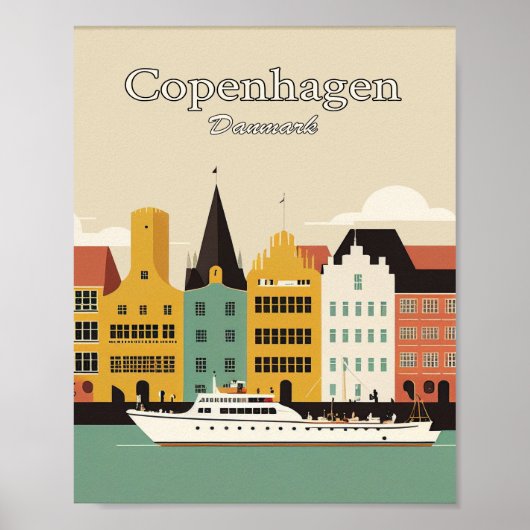 Kopenhagen Danmark Minimalistisch  KunstPoster Poster (Voorkant)