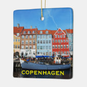 Kopenhagen Denamrk Square kerstversiering Keramisch Ornament (Links)