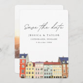 Kopenhagen Denemarken Aangepaste foto Opslaan Datu Kaart (Voorkant / Achterkant)