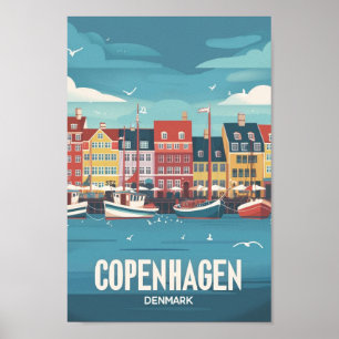 Kopenhagen Denemarken  Beroemde Reisplaats Poster