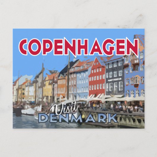 Kopenhagen, Denemarken, briefkaart van serie Bezoe (Voorkant)