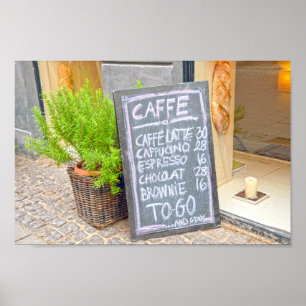 Kopenhagen, Denemarken, Koffiewinkelbord Poster