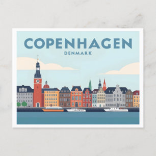Kopenhagen Denemarken Nyhavn Waterfront Pastelreis Briefkaart