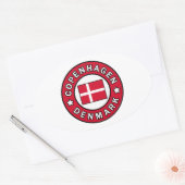 Kopenhagen Denemarken Ovale Sticker (Envelop)