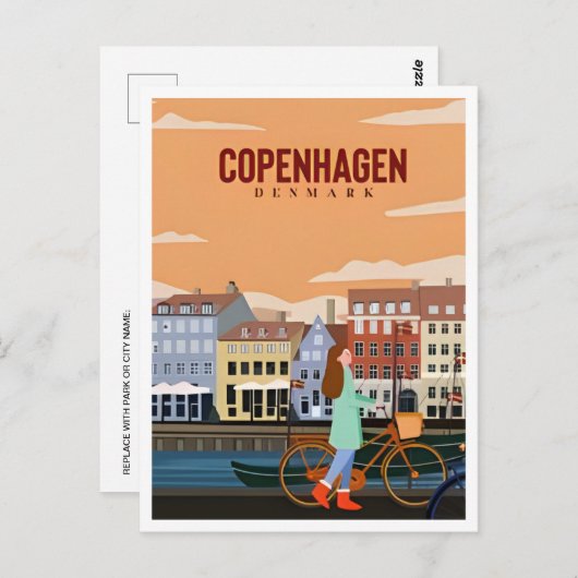 Kopenhagen Denemarken Reizen  stad Europa Briefkaart (Voorkant / Achterkant)