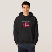 Kopenhagen Denemarken Trip Dannebrog Flag Denemark Hoodie (Voorkant volledig)