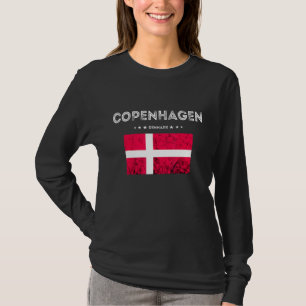 Kopenhagen Denemarken Trip Dannebrog Flag Denemark T-shirt