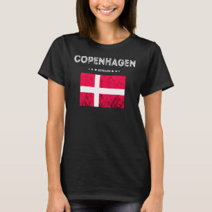 Kopenhagen Denemarken Trip Dannebrog Flag Denemark T-shirt