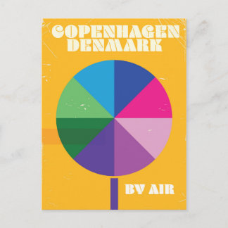 Kopenhagen, Denemarken vintage reisposter Briefkaart