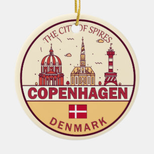 Kopenhagen Denmark City Skyline Emblem Keramisch Ornament