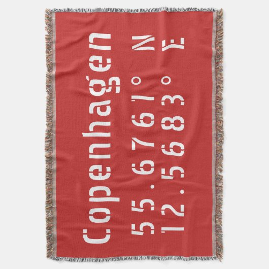 Kopenhagen Latitude Lengtegraad Deken (Voorkant Verticaal)