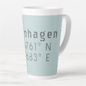 Kopenhagen Latitude Lengtegraad Latte Mok (Rechterhoek)