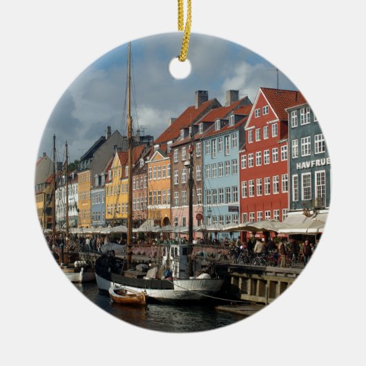 Kopenhagen Nyhavn Keramisch Ornament (Voorkant)