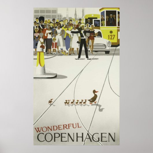 Kopenhagen-reisposter, Retro Poster (Voorkant)
