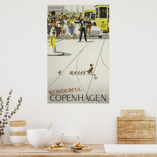  Kopenhagen-reisposter, Retro Poster (Keuken)