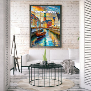 Kopenhagen roept op tot een zachte zomervaart perfect poster